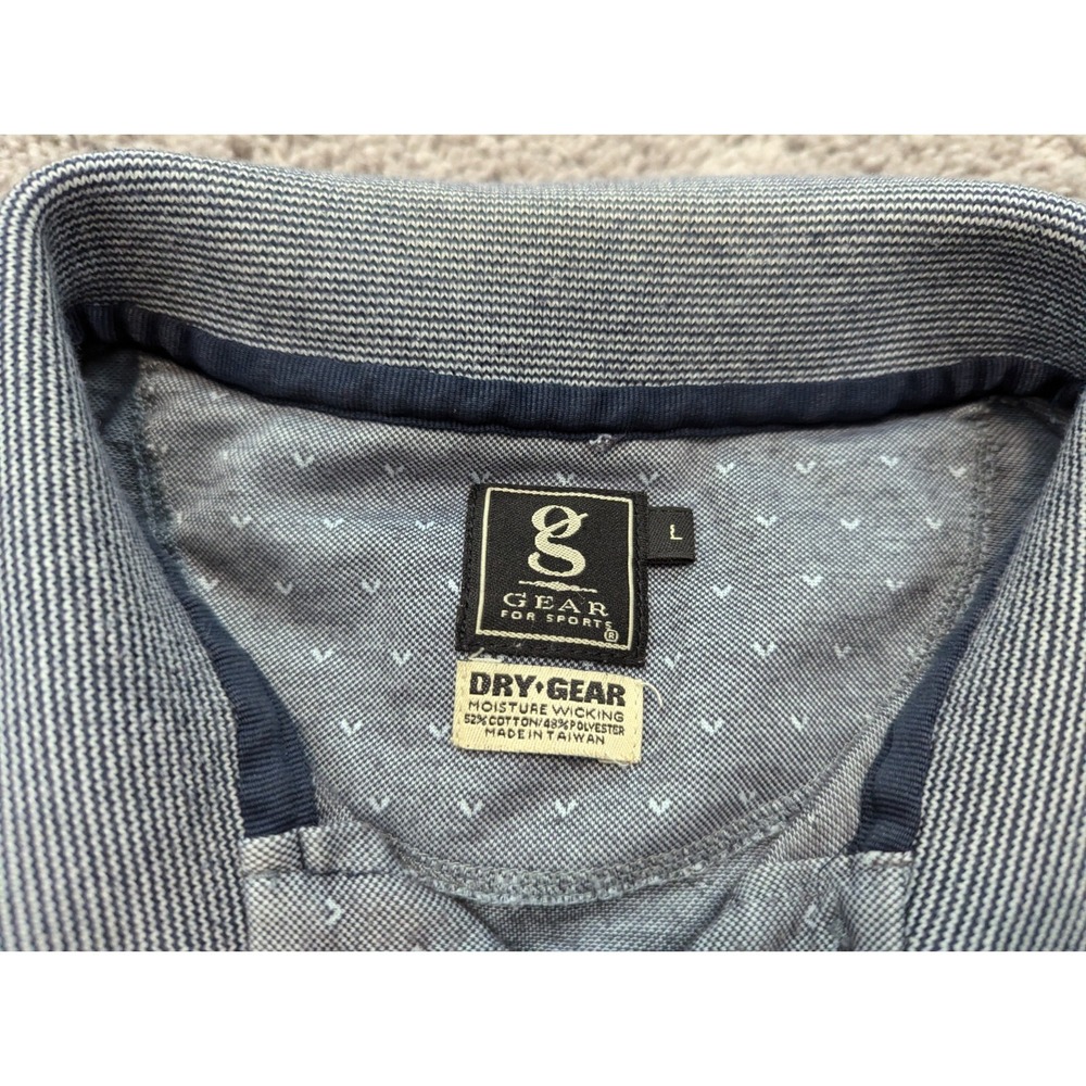 Vintage Gear For Sports Polo Shirt Mens Large Gray Moisture Wicking Golf - Picture 5 of 12